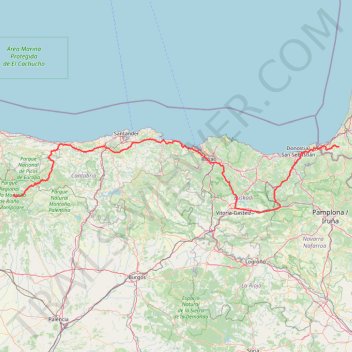 Itinéraire Etape 9 sans péage Riaño - Saint-Pée-sur-Nivelle, distance, dénivelé, altitude, carte, profil, trace GPS