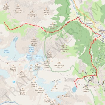 Itinéraire j3 gr54, distance, dénivelé, altitude, carte, profil, trace GPS