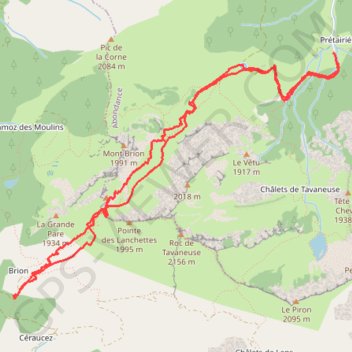 Itinéraire Pointe de Savolaire, distance, dénivelé, altitude, carte, profil, trace GPS