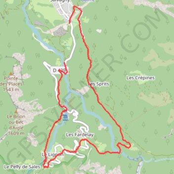 Itinéraire La cascade du Rouget au départ de Salvagny à Sixt, distance, dénivelé, altitude, carte, profil, trace GPS