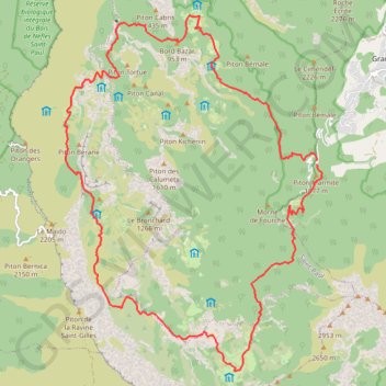 Itinéraire 🚶 Trace ,boucle GRR3 ,Tour du cirque de Mafate, distance, dénivelé, altitude, carte, profil, trace GPS