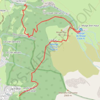 Itinéraire La Gruvaz, distance, dénivelé, altitude, carte, profil, trace GPS