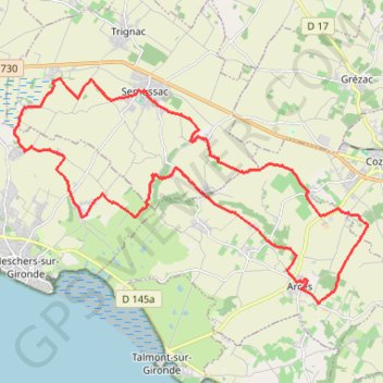 Itinéraire Circuit n°10 bleu Semussac, distance, dénivelé, altitude, carte, profil, trace GPS