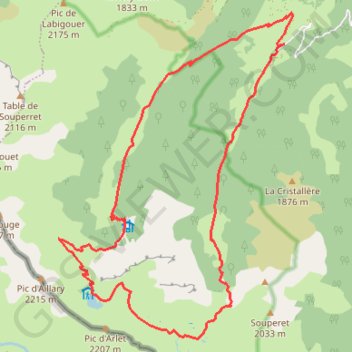 Itinéraire Circuit lac refuge Arlet, distance, dénivelé, altitude, carte, profil, trace GPS