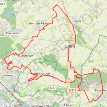 Itinéraire Le Chikon Bike Tour, Faumont, distance, dénivelé, altitude, carte, profil, trace GPS
