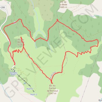 Itinéraire 863 Pic du Garbié du Brésoul, distance, dénivelé, altitude, carte, profil, trace GPS