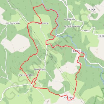 Itinéraire Pierres qui roulent - Chaveroche - Pays de Haute Corrèze, distance, dénivelé, altitude, carte, profil, trace GPS