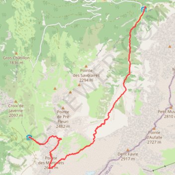Itinéraire Tour des Muverans J1, distance, dénivelé, altitude, carte, profil, trace GPS