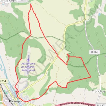 Itinéraire Rolampont Bois de Montots, distance, dénivelé, altitude, carte, profil, trace GPS