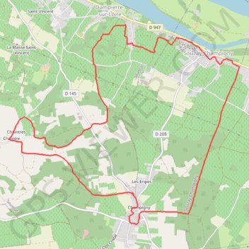 Itinéraire SOUZAY DE LA LOIRE AUX VIGNES, distance, dénivelé, altitude, carte, profil, trace GPS