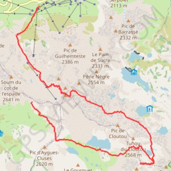 Itinéraire Pic de Bastan, distance, dénivelé, altitude, carte, profil, trace GPS