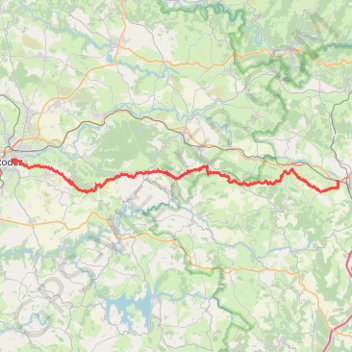 Itinéraire Rodez Séverac, distance, dénivelé, altitude, carte, profil, trace GPS