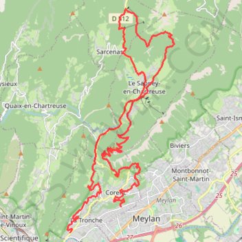 Itinéraire Chamechaude Saint Eynard, distance, dénivelé, altitude, carte, profil, trace GPS