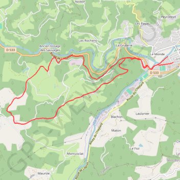 Itinéraire Lamastre La Rosière Combeneyre, distance, dénivelé, altitude, carte, profil, trace GPS