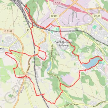 Itinéraire Balade VTT autour de Saint-Quentin-Fallavier, distance, dénivelé, altitude, carte, profil, trace GPS