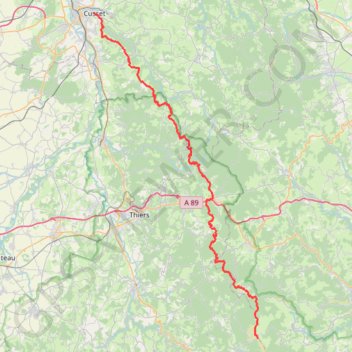 Itinéraire Col du Béal à Cusset, distance, dénivelé, altitude, carte, profil, trace GPS