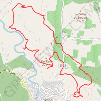 Itinéraire Taradeau - Circuit Touristique, distance, dénivelé, altitude, carte, profil, trace GPS