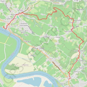 Itinéraire paillet.langoiran amiez1bis, distance, dénivelé, altitude, carte, profil, trace GPS