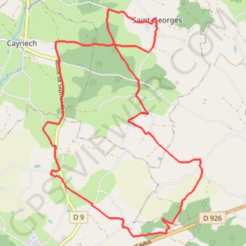 Itinéraire La rando des 4 communes - Saint-Georges - Cayriech - Lalande - Saint-Martin-de-Caussanille, distance, dénivelé, altitude, carte, profil, trace GPS