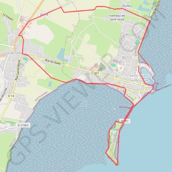 Itinéraire Cotentin, Saint-VaaSaint-la-Hougue, distance, dénivelé, altitude, carte, profil, trace GPS