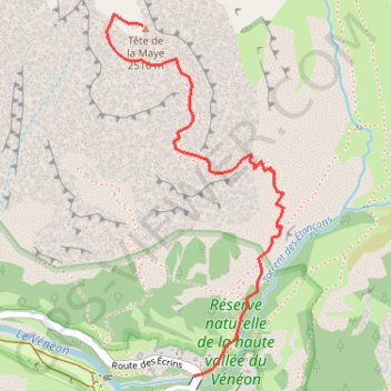 Itinéraire Tete de la maye, distance, dénivelé, altitude, carte, profil, trace GPS