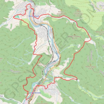 Itinéraire Langenbrand-Weisenbach, distance, dénivelé, altitude, carte, profil, trace GPS