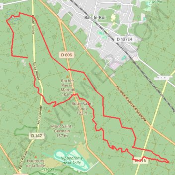 Itinéraire Fontainebleau Canon Dénecourt, distance, dénivelé, altitude, carte, profil, trace GPS