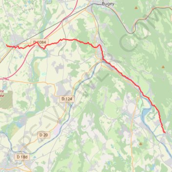 Itinéraire De Briord à Pérouges, distance, dénivelé, altitude, carte, profil, trace GPS