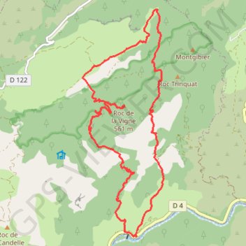 Itinéraire Les Rocs Trinquat, Pioch, de la Jarre et de la Vigne, distance, dénivelé, altitude, carte, profil, trace GPS
