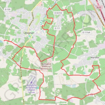 Itinéraire Balade dans les graves - Léognan, distance, dénivelé, altitude, carte, profil, trace GPS
