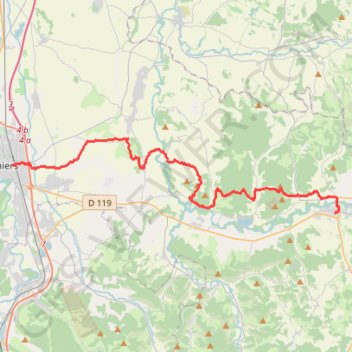 Itinéraire Chemin du Piemont de Mirepoix à Pamiers, distance, dénivelé, altitude, carte, profil, trace GPS