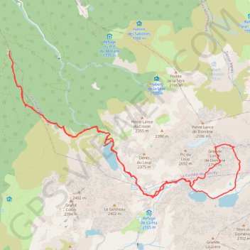 Itinéraire Grande Lance de Domène (Belledonne), distance, dénivelé, altitude, carte, profil, trace GPS