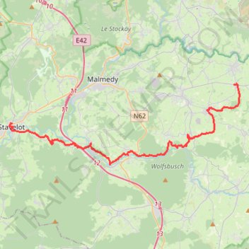 Itinéraire Weywertz - Faymonville - Ligneuville - Stavelot, distance, dénivelé, altitude, carte, profil, trace GPS