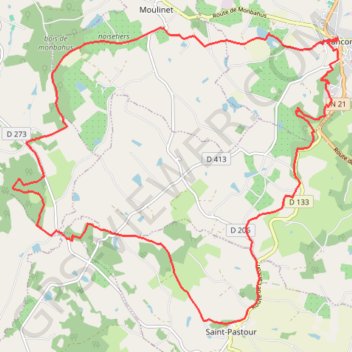 Itinéraire Cancon saint pastour, distance, dénivelé, altitude, carte, profil, trace GPS