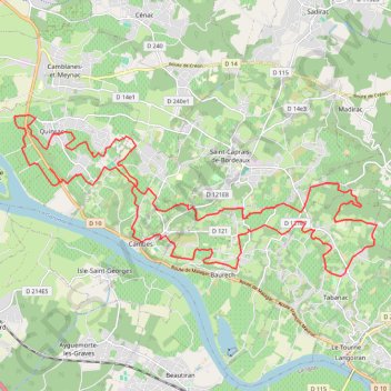 Itinéraire Rando de Quinsac, distance, dénivelé, altitude, carte, profil, trace GPS