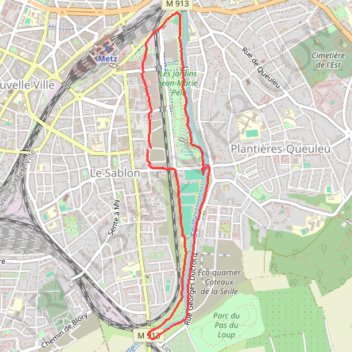 Itinéraire Sablon - Arènes - Magny, distance, dénivelé, altitude, carte, profil, trace GPS