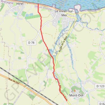 Itinéraire Moulin à vent, Baie et Marais - Mont-Dol, distance, dénivelé, altitude, carte, profil, trace GPS