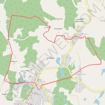Itinéraire Circuit Lo charbé - Cognac-la-Forêt, distance, dénivelé, altitude, carte, profil, trace GPS