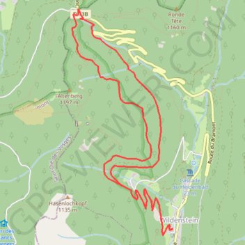 Itinéraire Wildenstein - Col du Bramont, distance, dénivelé, altitude, carte, profil, trace GPS
