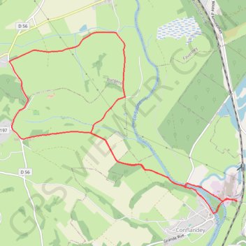Itinéraire Conflandey, distance, dénivelé, altitude, carte, profil, trace GPS