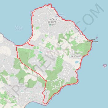 Itinéraire Sur le sentier du littoral à Saint-Tropez, distance, dénivelé, altitude, carte, profil, trace GPS
