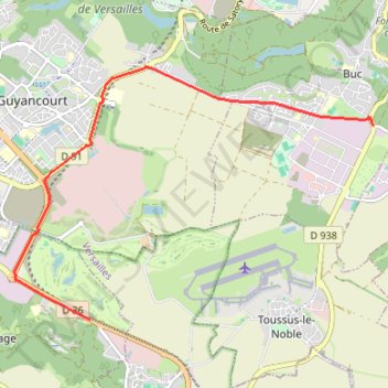 Itinéraire Versailles / St-Rémy-lès-Chevreuse, distance, dénivelé, altitude, carte, profil, trace GPS
