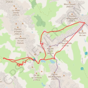 Itinéraire Roche Château - Cerces, distance, dénivelé, altitude, carte, profil, trace GPS