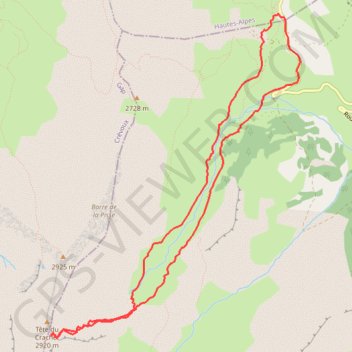 Itinéraire Montagne de Parpaillon - Tête du Crachet, distance, dénivelé, altitude, carte, profil, trace GPS