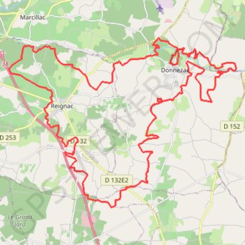 Itinéraire Donnezac pres Montendre, distance, dénivelé, altitude, carte, profil, trace GPS