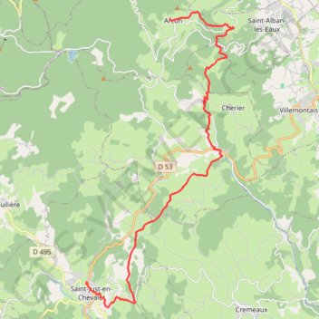 Itinéraire D'arcon à Saint-Just-en-Chevalet, distance, dénivelé, altitude, carte, profil, trace GPS