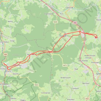 Itinéraire Vielsalm, distance, dénivelé, altitude, carte, profil, trace GPS
