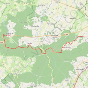Itinéraire Ferme Equestre des Tertres - Meadow Brook_CAVALIER, distance, dénivelé, altitude, carte, profil, trace GPS