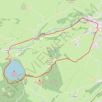 Itinéraire La couze et le lac pavin, distance, dénivelé, altitude, carte, profil, trace GPS
