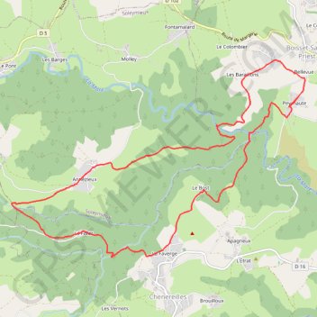 Itinéraire Boisset-chenereilles, distance, dénivelé, altitude, carte, profil, trace GPS
